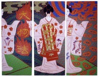 油絵　瞑想と舞妓No.5