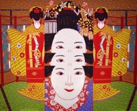 油絵　瞑想と舞妓No.10
