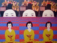 油絵　瞑想と舞妓No.7