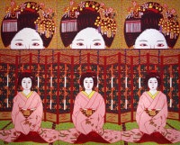 油絵　瞑想と舞妓No.9