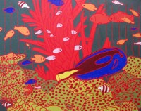油絵　熱帯魚