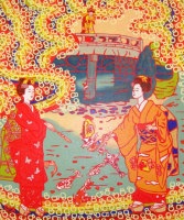 油絵　瞑想と舞妓No.14
