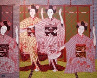 油絵　瞑想と舞妓No.12